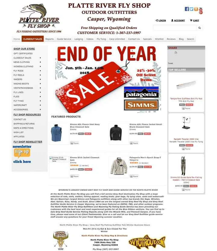 ワイオミング州のフライフィッシング：プラット川フライショップ