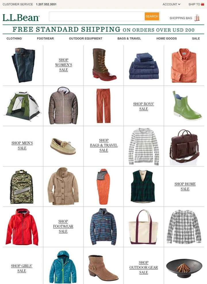 アメリカの有名なアウトドアブランド、LLBean