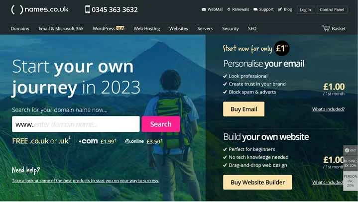 英国のドメイン登録および購入ウェブサイト: Names.co.uk