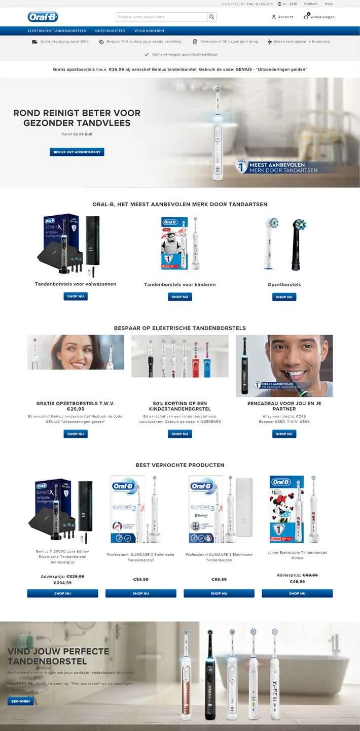 オーラルBオランダ：歯科医が最も推奨するブランド
