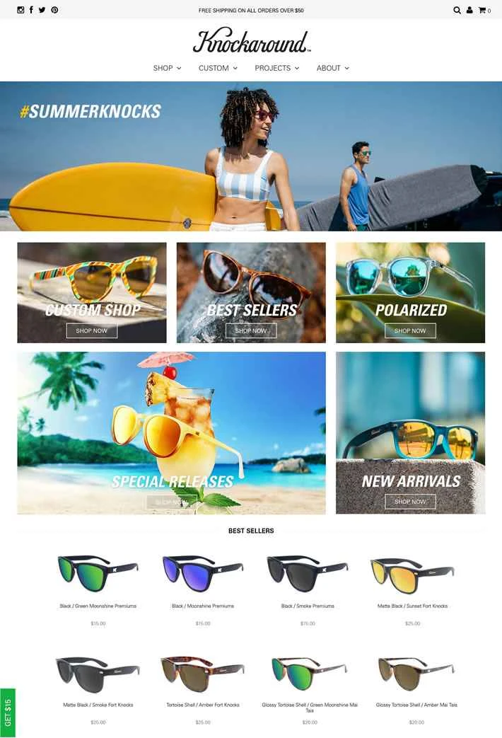 サンディエゴの手頃な価格のサングラス：Knockaround