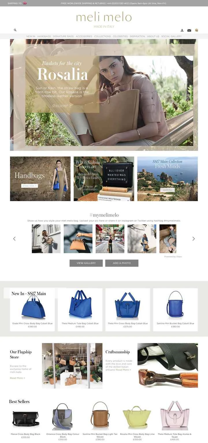 Meli Melo公式サイト：社交界の人々に愛される英国の高級ハンドバッグブランド