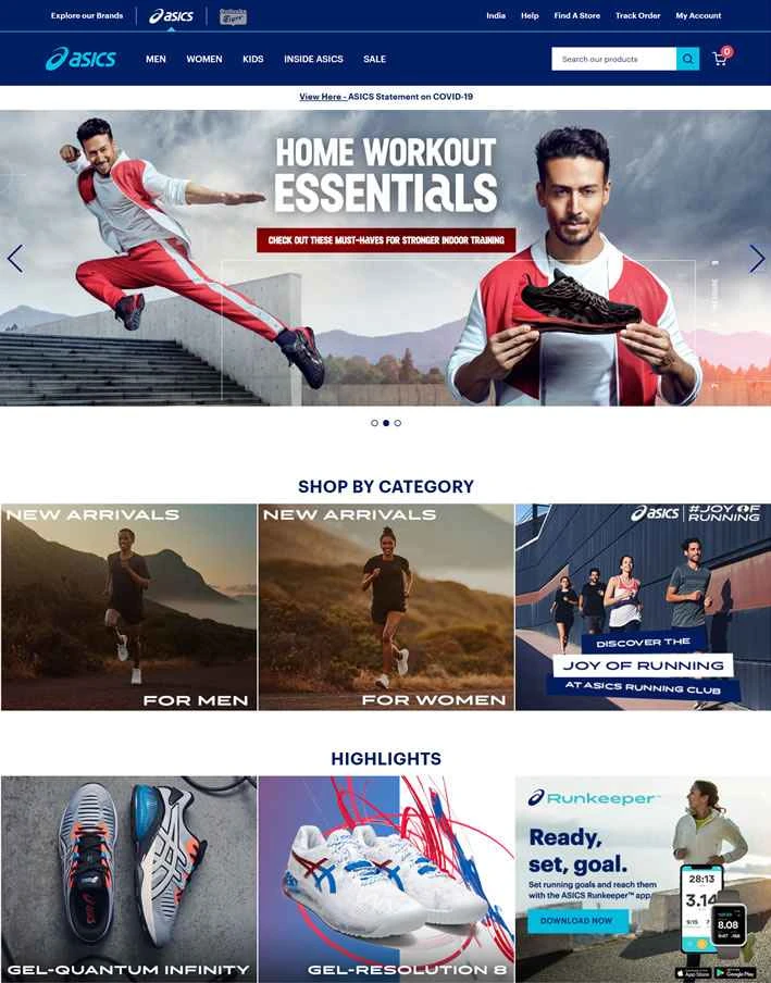 ASICS India公式サイト：日本のプロスポーツブランド