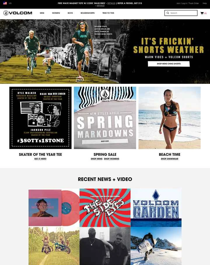 ボルコム（ダイヤモンド）は、スケートボード、サーフィン、スキー用アパレルのトップクラスのアメリカのブランドです。