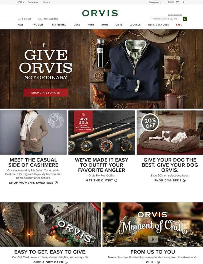 オービス公式サイト：1856年以来、高品質な衣料品、フライフィッシング用品など