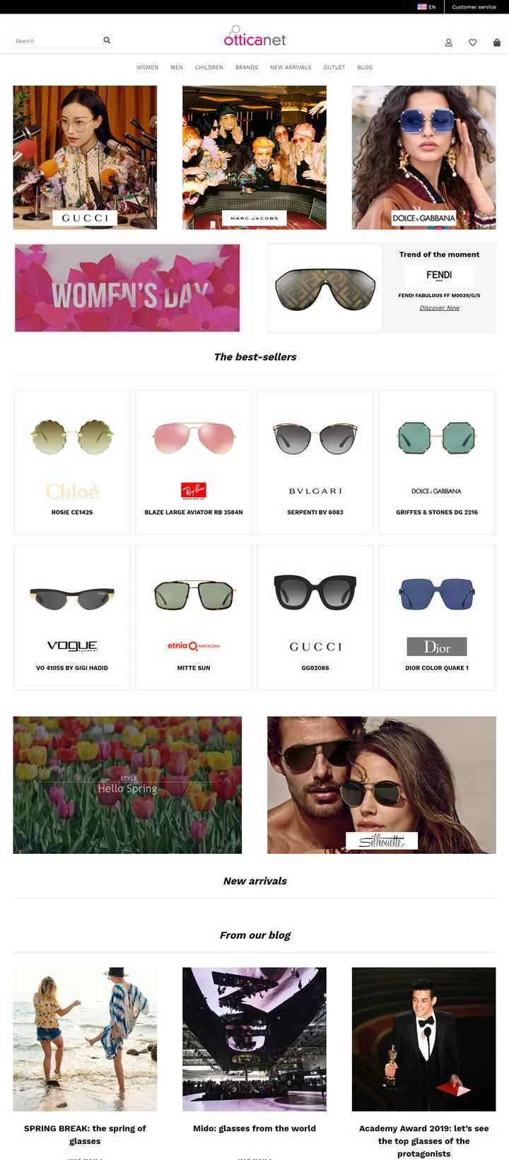 Otticanet (米国): 世界的に有名なトップクラスのアイウェアブランド。セール期間中は割引価格で購入できます。