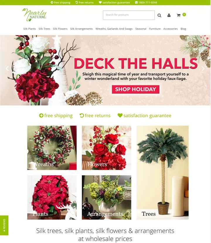 シルクと造花、植物、樹木：ほぼ自然