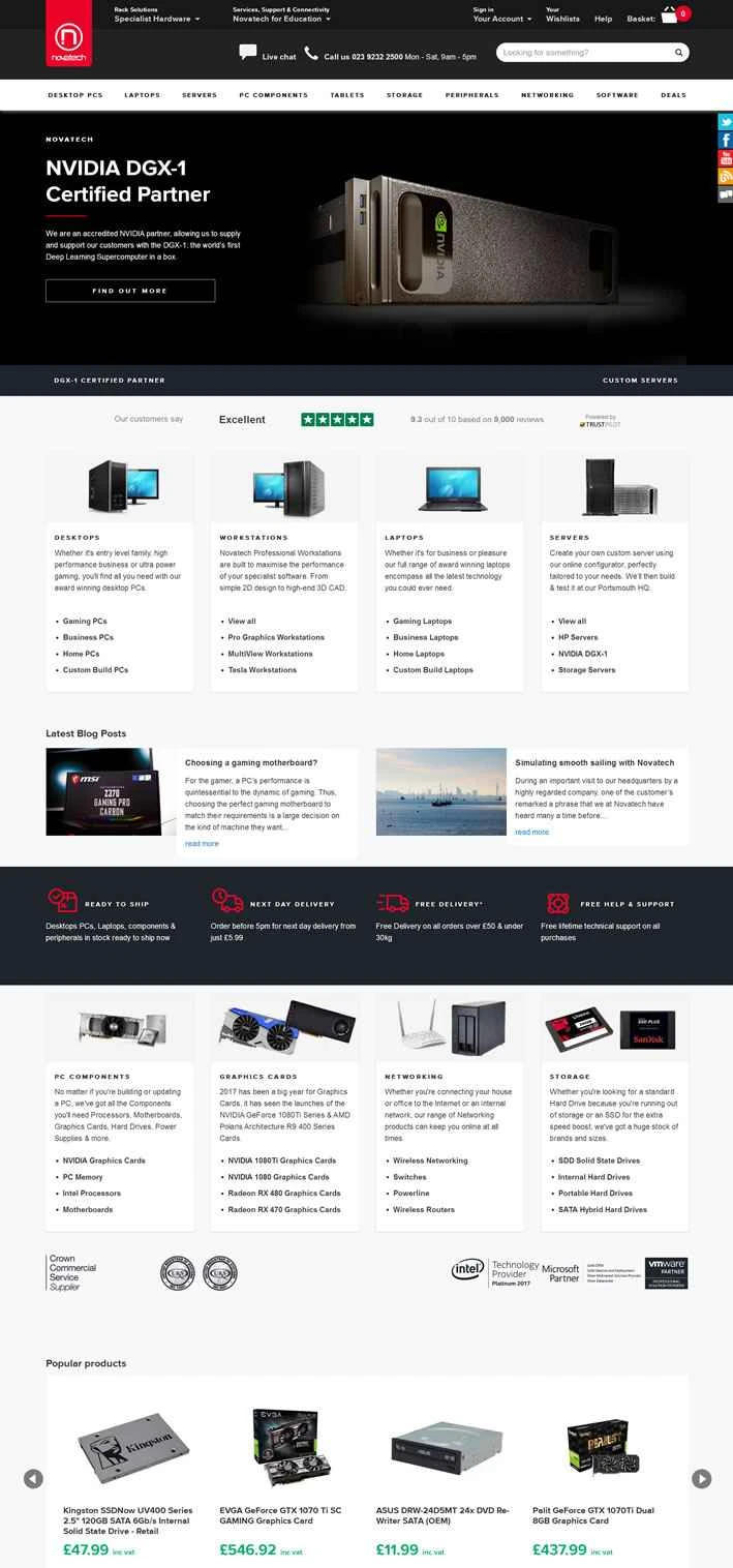 Novatec は、英国を拠点とするコンピュータ製品小売業者 (カスタム PC、ラップトップ、ワークステーション、サーバー) です。