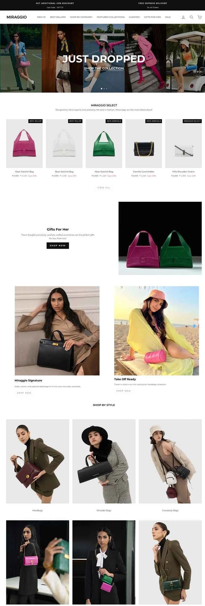 インドで最高の女性用ハンドバッグブランドを買う：ミラッジョ