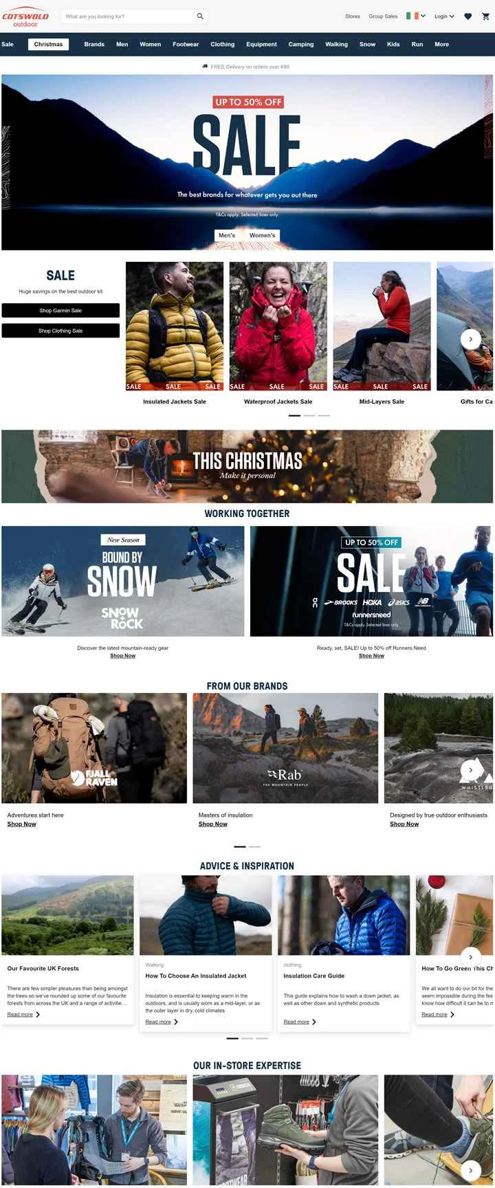 コッツウォルズ・アウトドア・アイルランド：アウトドアウェアとギア