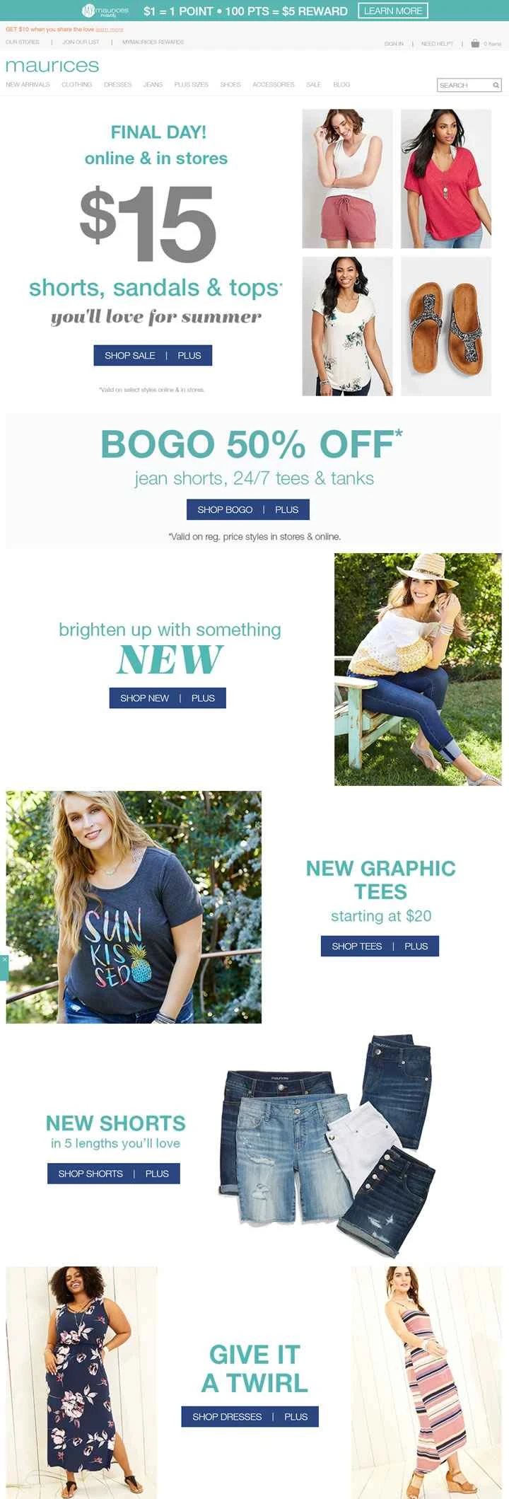 北米の婦人服小売チェーン：モーリス