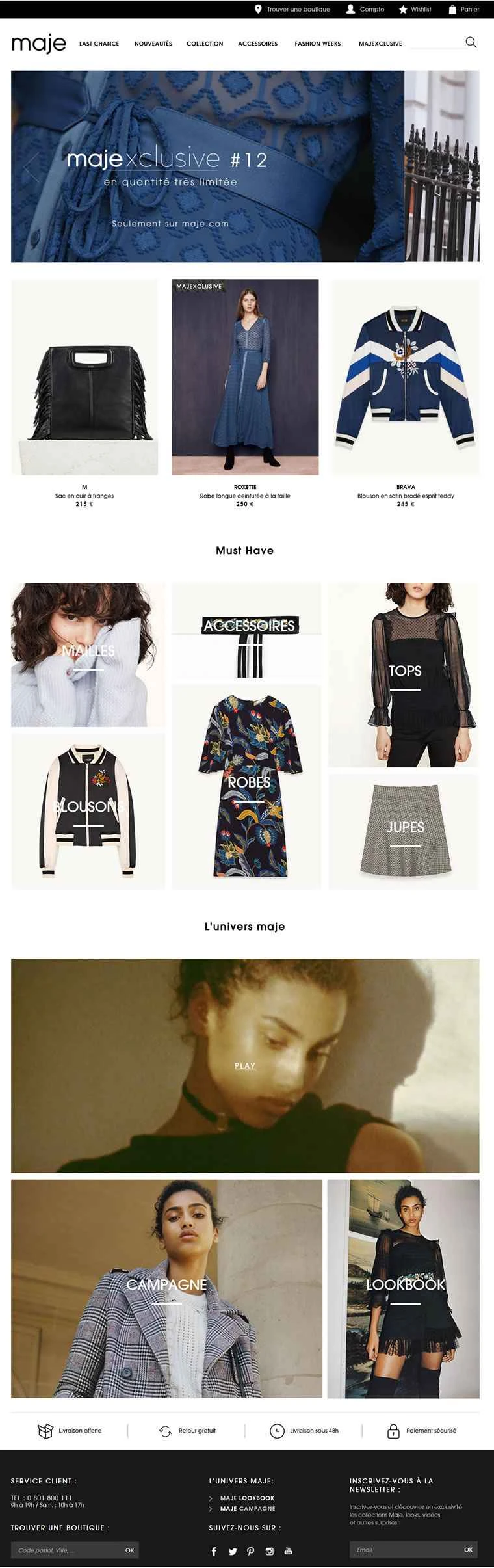 Maje France公式サイト：フランスの手頃な価格の高級ブランド