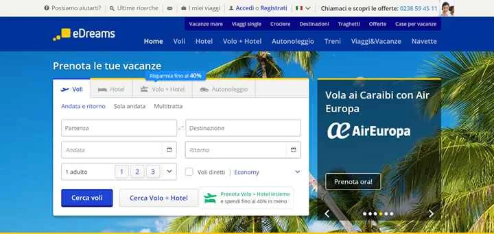 eDreams Italy: 南ヨーロッパを代表するオンライン旅行代理店