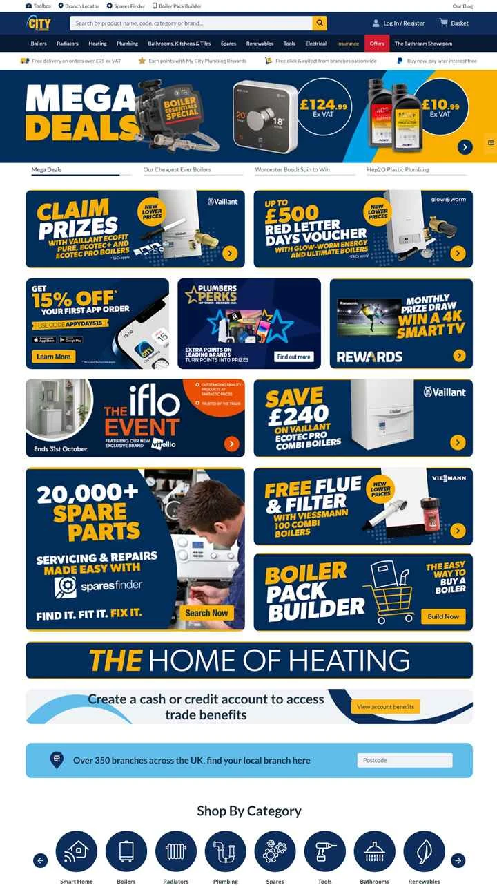 City Plumbing、英国の配管、暖房、浴室用品店