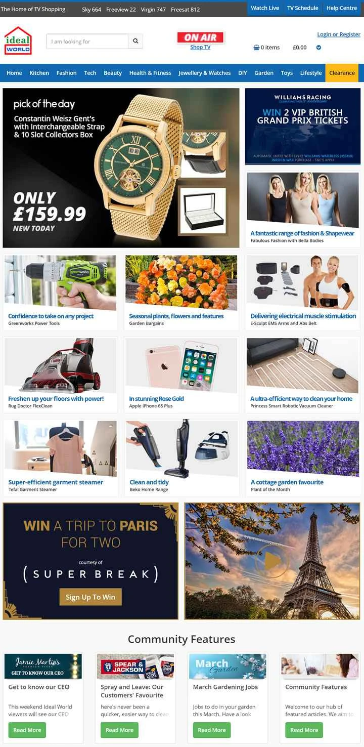 英国最大のテレビショッピング小売業者、アイデアルワールド
