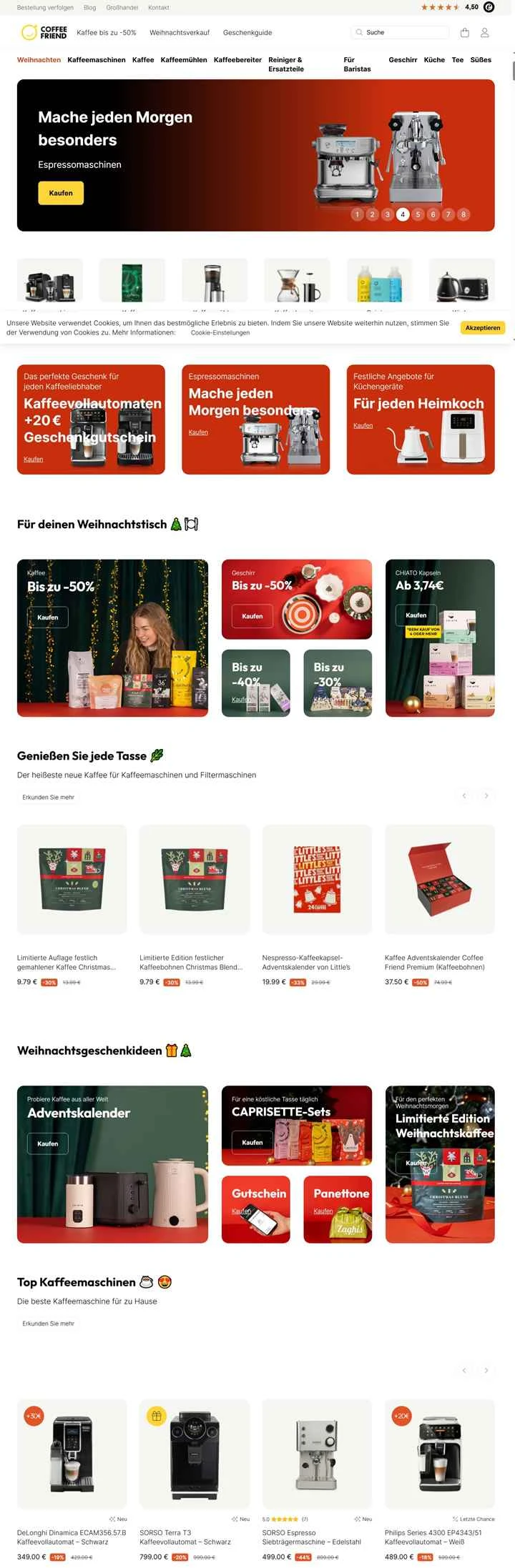 ドイツのオンラインコーヒーマシンとコーヒーショップ、Coffee Friend。