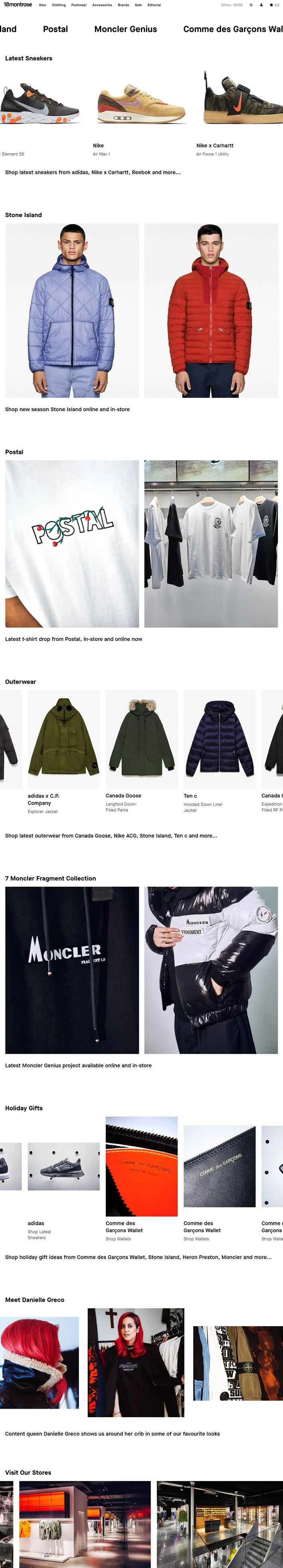 18montrose は、現代的な英国ファッションとストリートウェアのブティックです。