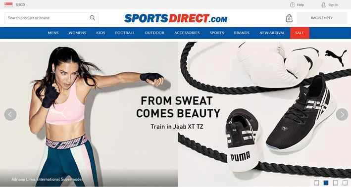 SportsDirect.comシンガポール：英国No.1のスポーツ用品小売業者