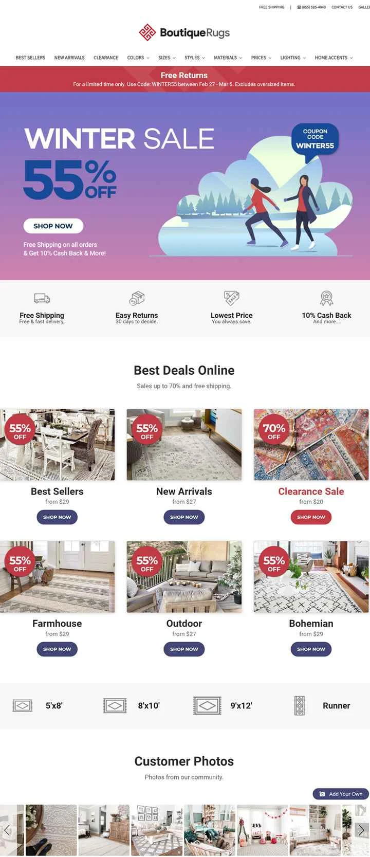 アメリカのブティックラグのウェブサイト「Boutique Rugs」