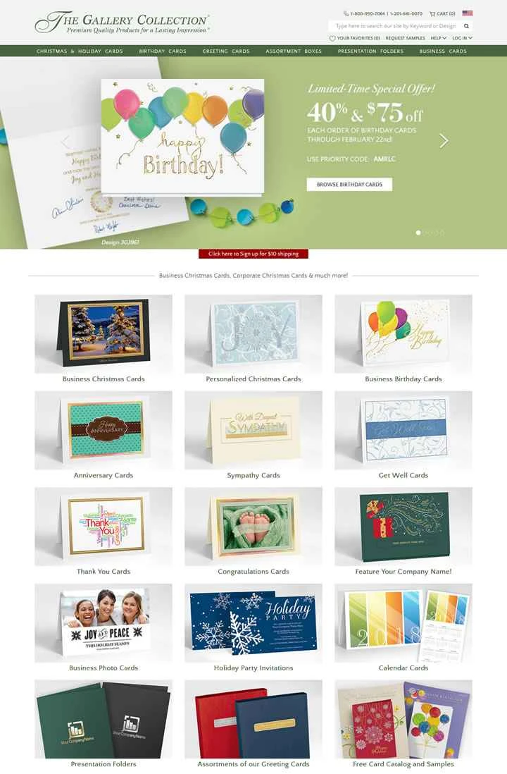 ギャラリー コレクションは、ビジネス グリーティング カードの大手アメリカ出版社です。