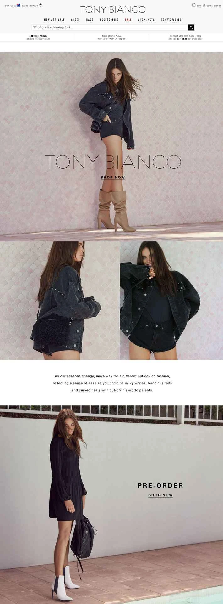 オーストラリアのトップクラスのフットウェアブランド、トニー・ビアンコ。