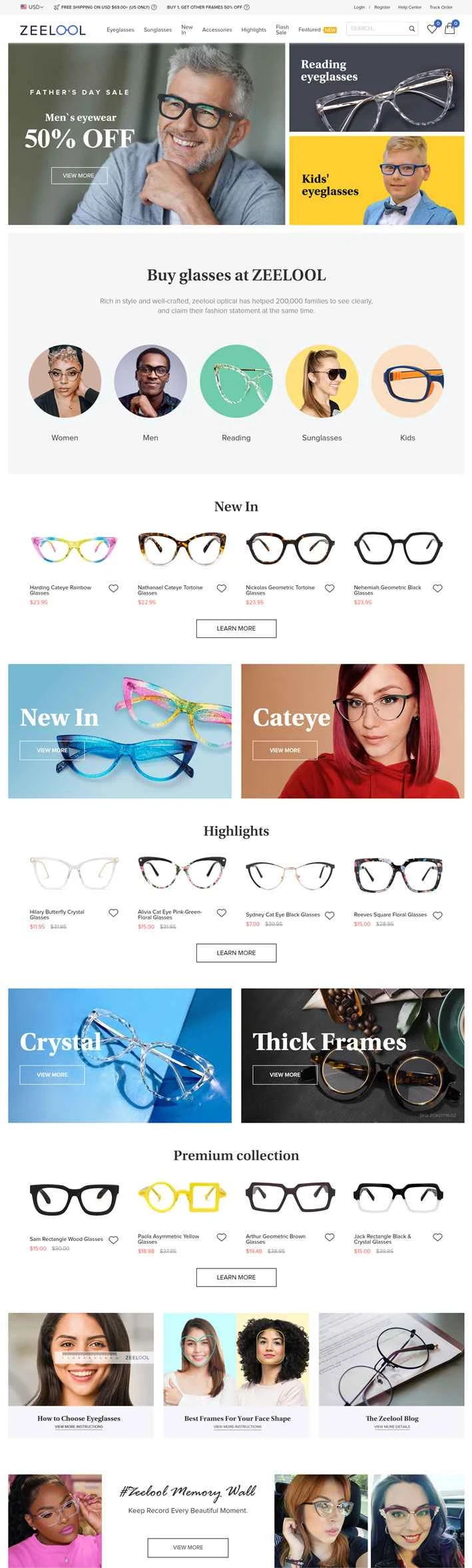 Zeelool は、米国の手頃な価格のオンライン眼鏡ウェブサイトです。