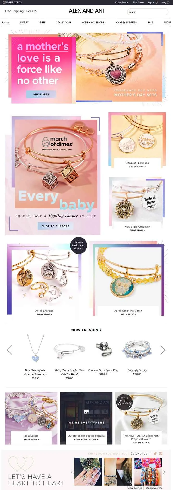 ALEX AND ANI公式サイト：ブレスレット、ネックレス、イヤリングなど