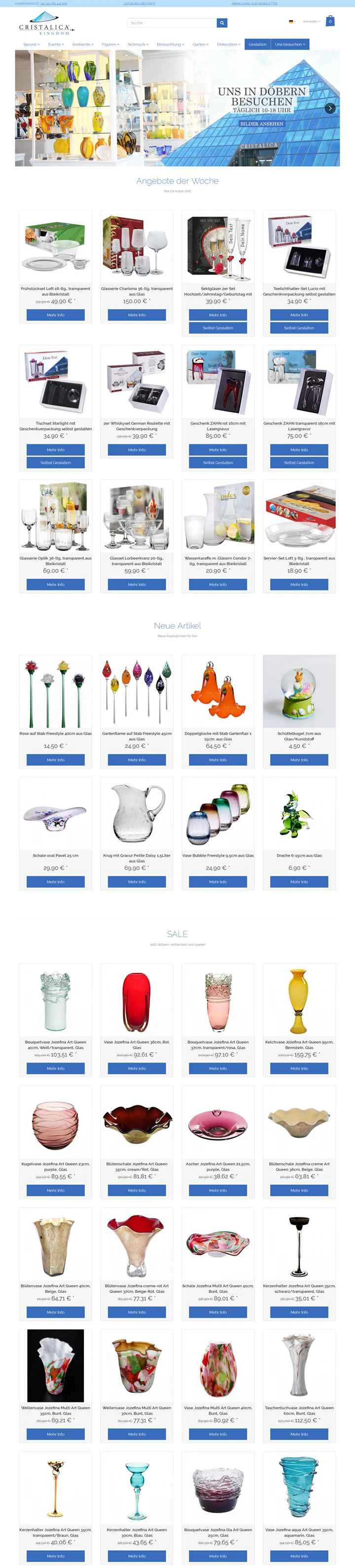 伝統的なドイツのガラスメーカー、クリスタリカ