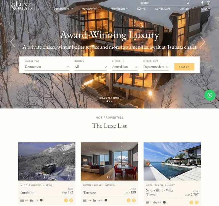 アジア太平洋地域最大の高級バケーションレンタル管理会社、Luxe Nomad。