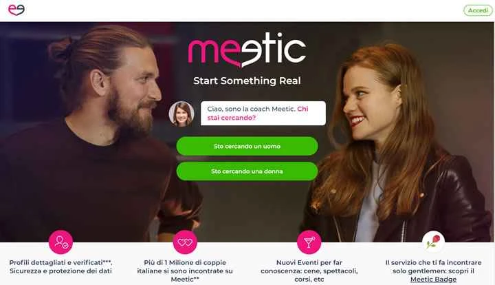 Meetic は、独身者向けのイタリアの出会い系サイトです。
