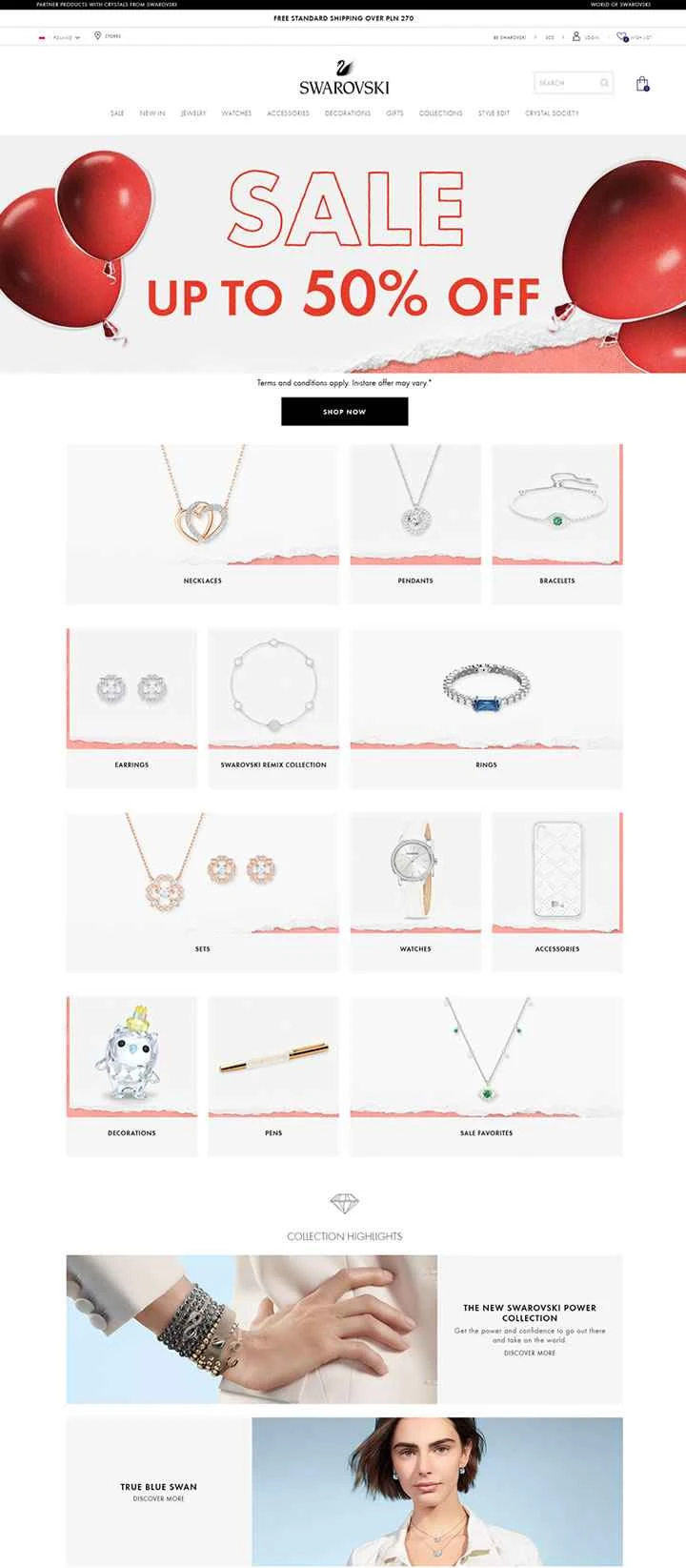 スワロフスキー・ポーランド公式サイト：SWAROVSKI Poland