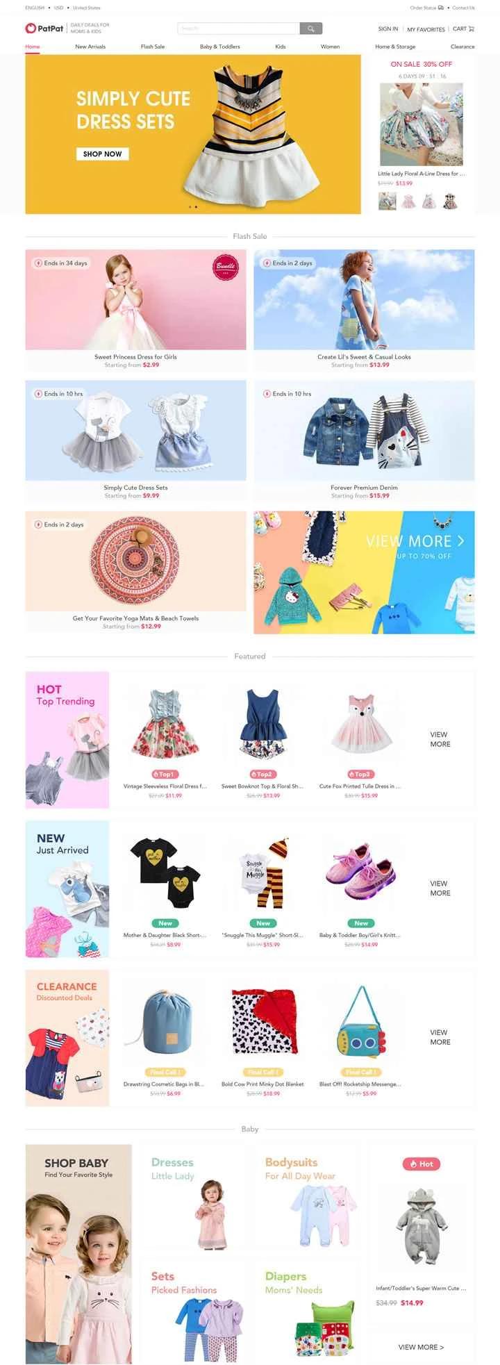 PatPat は、米国を拠点とするベビー服と子供服のオンライン ショッピング サイトです。