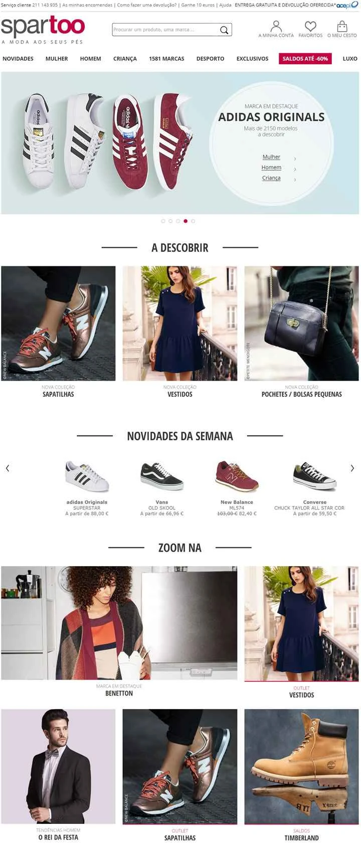 Spartoo はポルトガルの靴ウェブサイトで、靴やファッション アクセサリーをオンラインで販売しています。