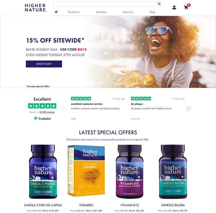 Higher Nature は、英国を代表するビタミンおよびサプリメントのブランドです。