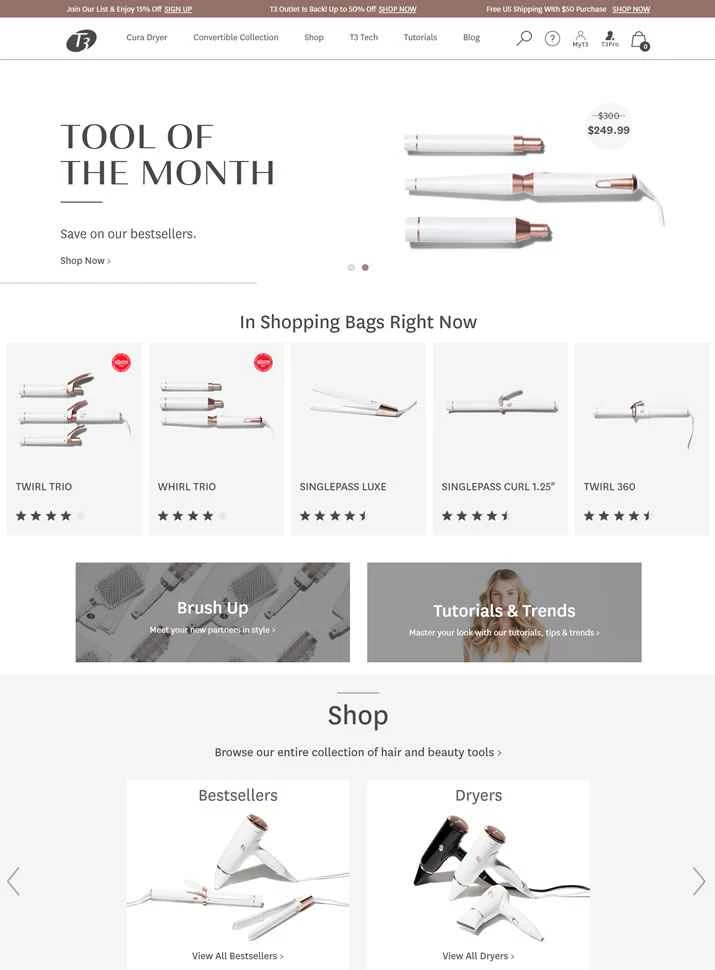 T3公式サイト：ヘアスタイリングツール