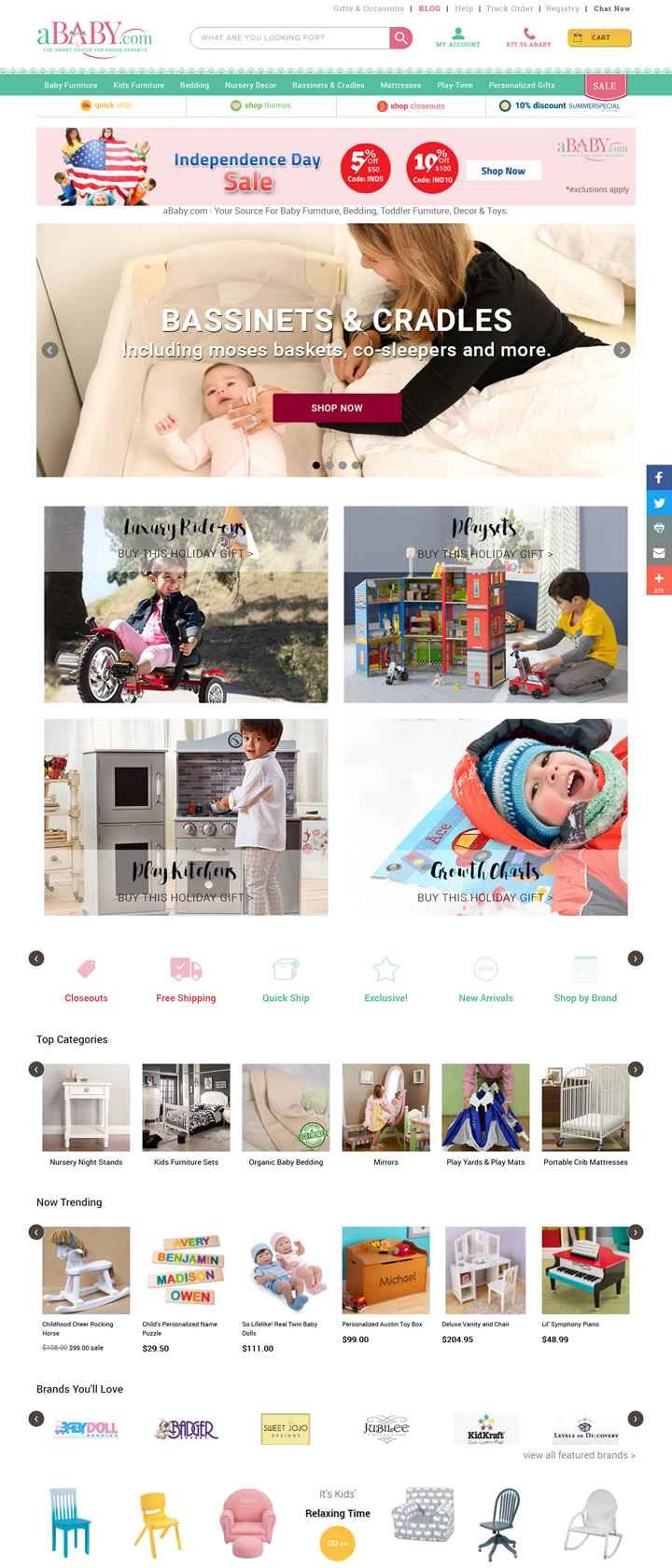 ABaby.com は、米国のベビー・子供用家具のオンライン ストアです。