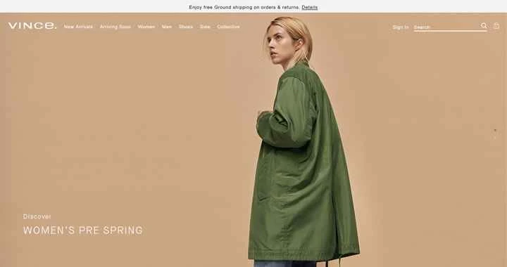 Vince 公式サイト: カジュアルでありながらエレガントな服を提供する、世界的に有名なデザイナーブランド。