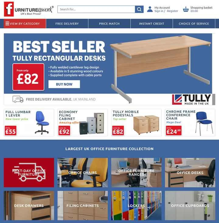 英国のオフィス家具ウェブサイト：Furniture At Work