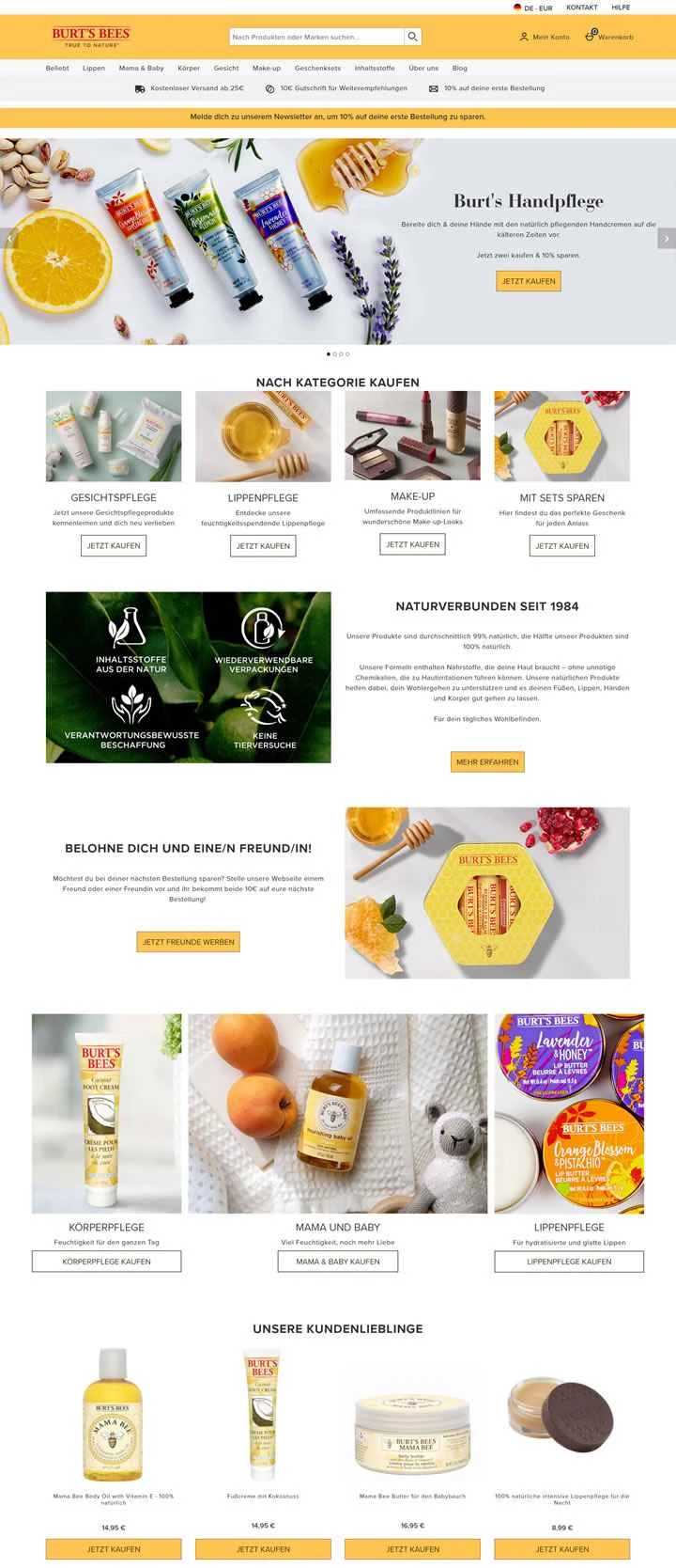 バーツビーズ ドイツ公式ウェブサイト：天然由来のリップ、スキン、ボディケア製品