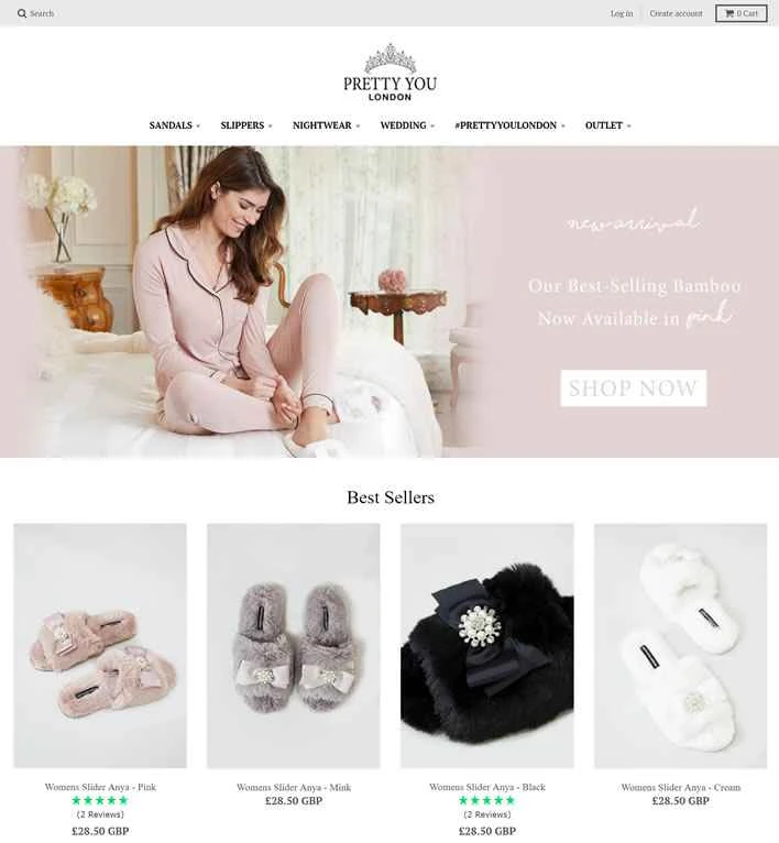 Pretty You London公式サイト：イギリスのスリッパとパジャマブランド