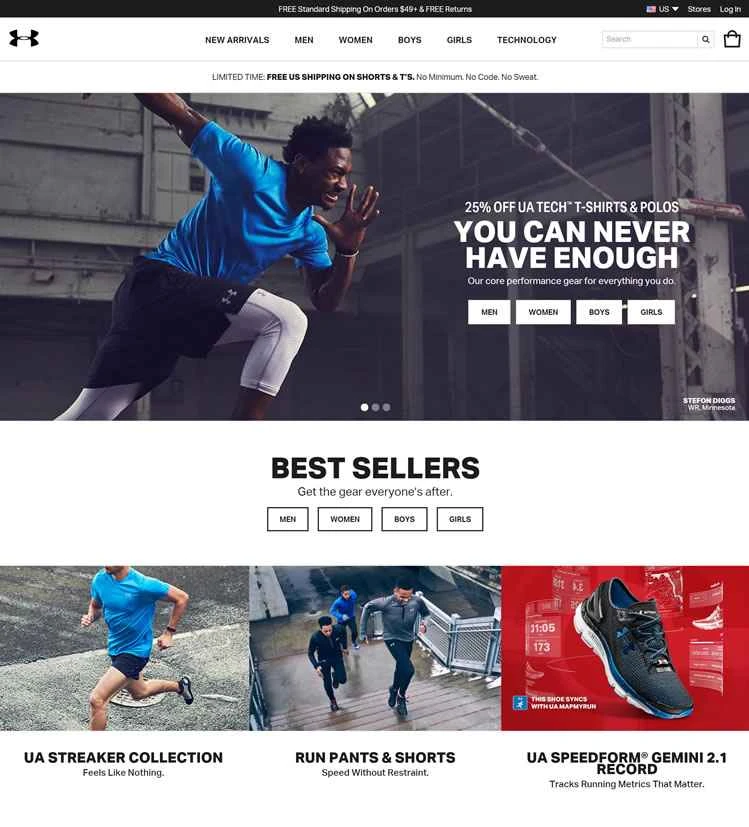 アンダーアーマーUS公式サイト：アメリカの有名な高級パフォーマンススポーツブランド