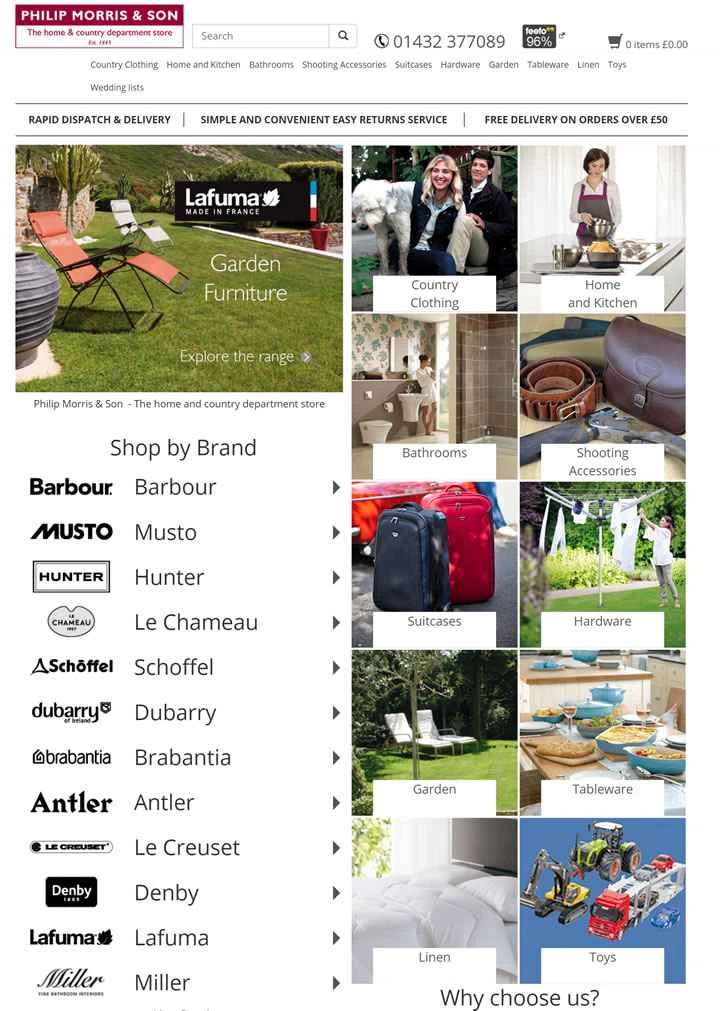 ヘレフォードの田舎の小売店：フィリップモリス＆サン