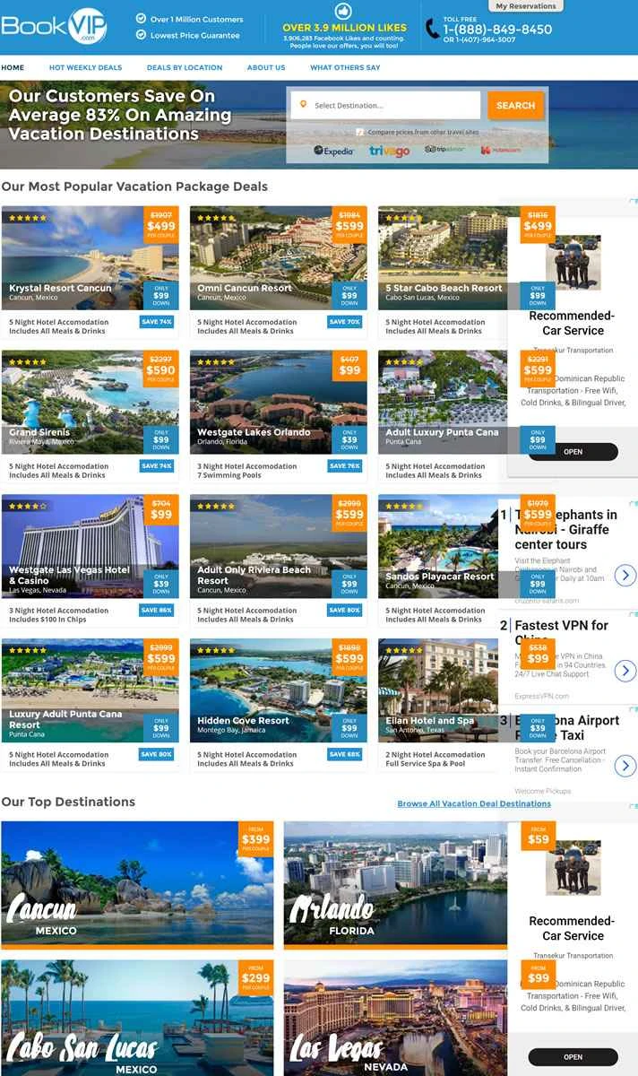 BookVIP: アメリカで最も人気のある休暇先の一つ