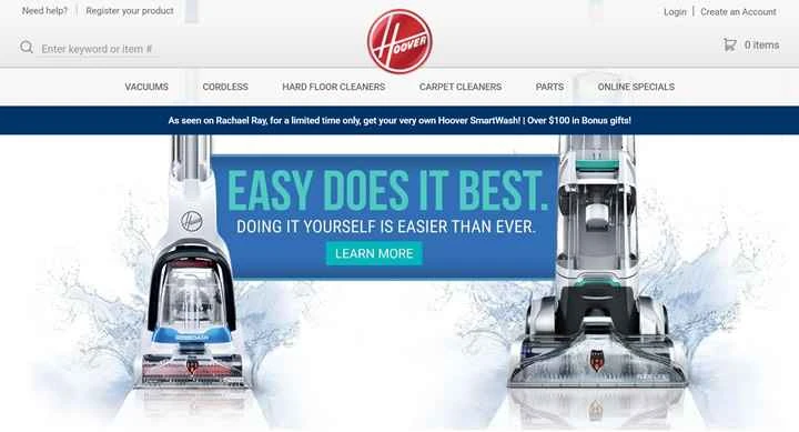 フーバー公式サイト：アメリカの掃除機と床洗浄機のブランド