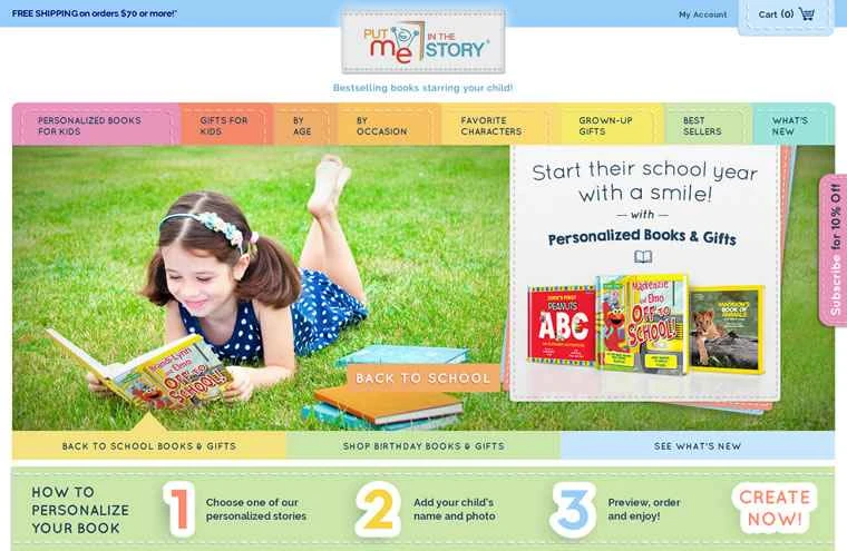 Put Me In The Story は、あらゆる種類の児童書の販売を専門とするウェブサイトです。