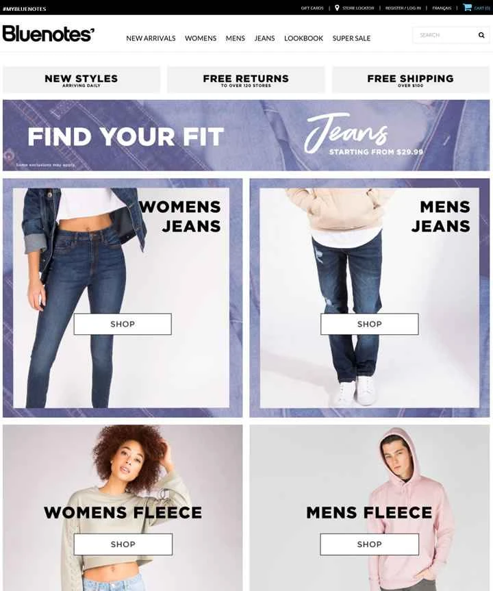 カナダの大手デニム小売業者、ブルーノーツ