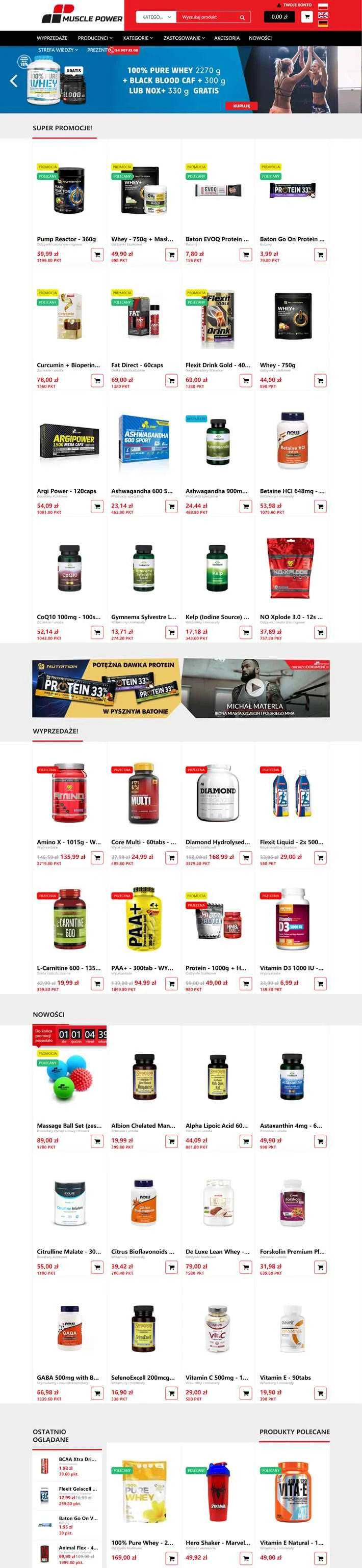 ポーランドのサプリメントストア：マッスルパワー