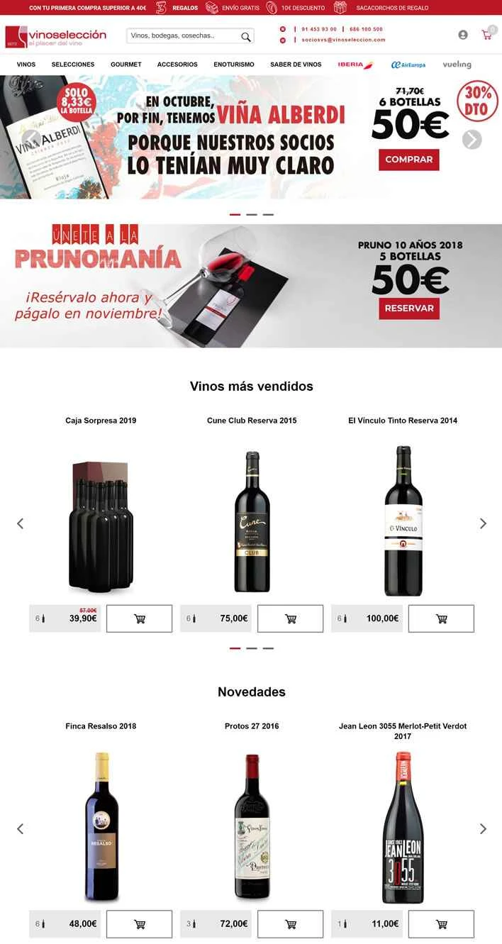 スペイン最高のオンラインワインショップ：Vinoseleccion