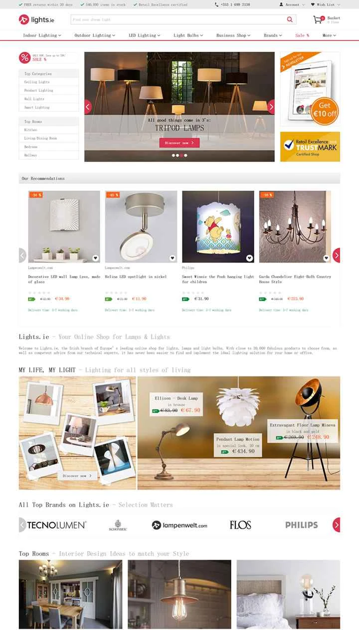 アイルランドの照明器具とランプのオンラインストア：Lights.ie