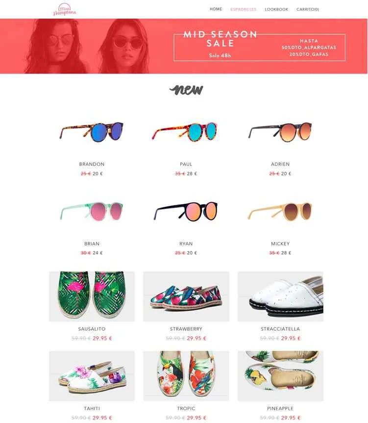 スペイン出身のミス・ハンプトン：キャンバスシューズとサングラスを購入